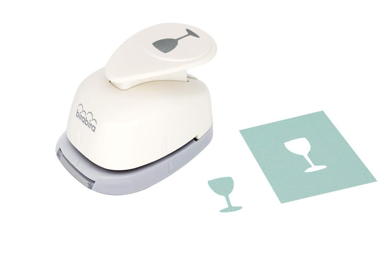 BiraBira Bira Craft 1 inch Wine Glass Lever Action Craft Punch for Paper Crafting Scrapbooking - Image 1